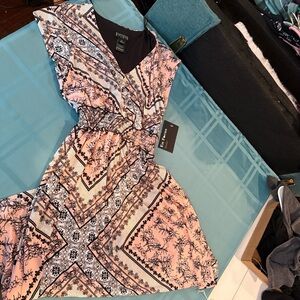 Enfocus Studio Pink and Black Patterned Maxi Dress